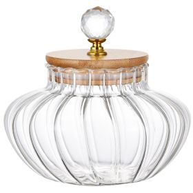 1 PCS High borosilicate stripe sealed jar, kitchen storage jar, coffee can, coffee storage container (transparent: 1 PCS)